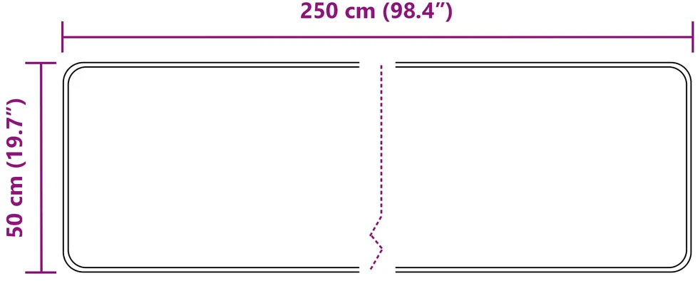 Kilimėlis MARSA Juoda 50 x 250 cm Poliesteris ir PVC