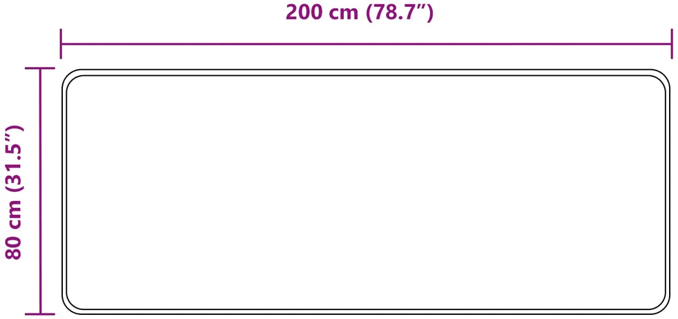 Kilimėlis MARSA Juoda 80 x 200 cm Poliesteris ir PVC