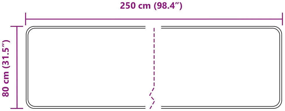 Kilimėlis MARSA Juoda 80 x 250 cm Poliesteris ir PVC