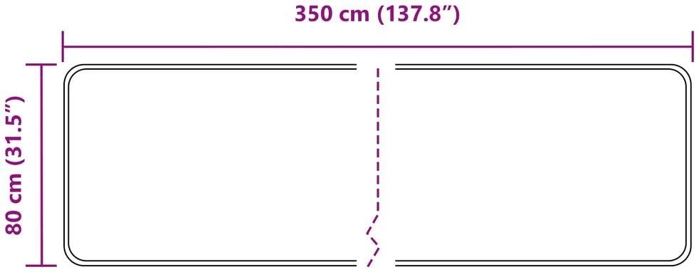 Kilimėlis MARSA Juoda 80 x 350 cm Poliesteris ir PVC