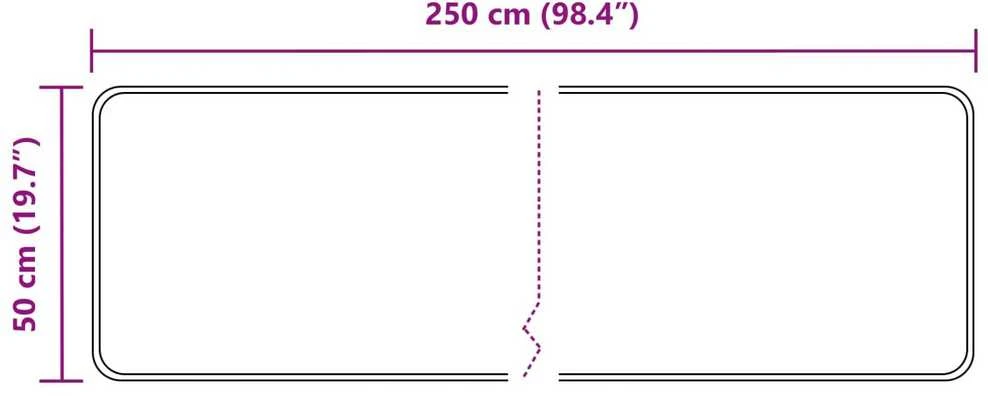 Kilimėlis MARSA Juoda 50 x 250 cm Poliesteris ir PVC