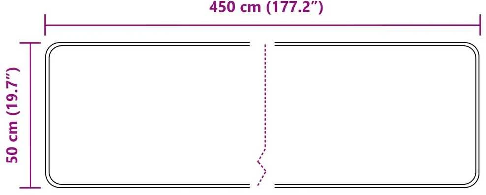 Kilimėlis MARSA Juoda 50 x 450 cm Poliesteris ir PVC