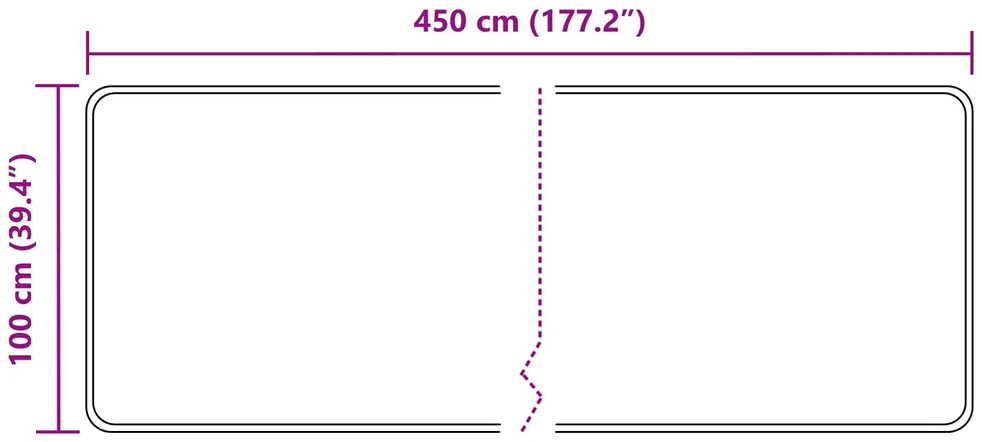 Kilimėlis MARSA Pilka 100 x 450 cm Poliesteris ir PVC