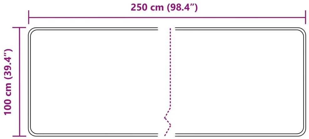 Kilimėlis MARSA Pilka 100 x 250 cm Poliesteris ir PVC