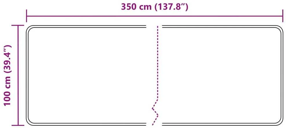 Kilimėlis MARSA Pilka 100 x 350 cm Poliesteris ir PVC
