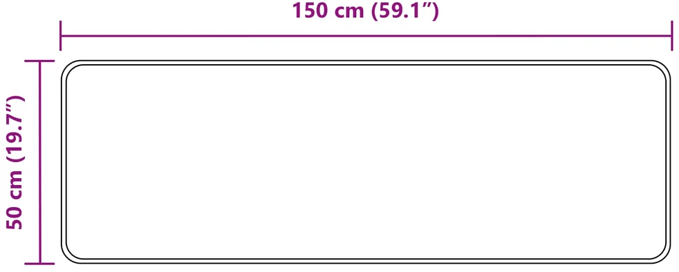 Kilimėlis MARSA Pilka 50 x 150 cm Poliesteris ir PVC