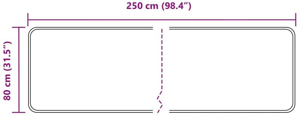 Kilimėlis MARSA Pilka 80 x 250 cm Poliesteris ir PVC