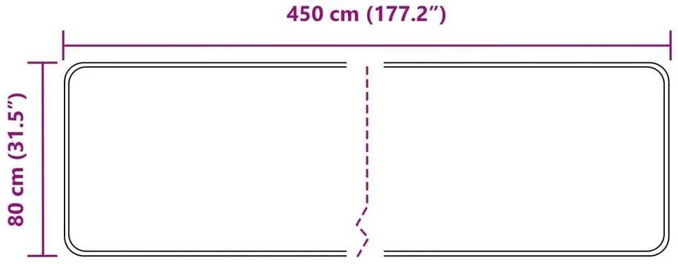 Kilimėlis MARSA Pilka 80 x 450 cm Poliesteris ir PVC