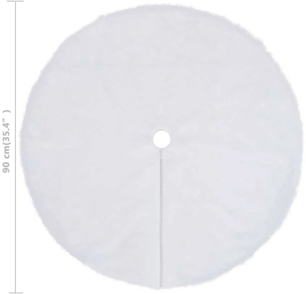 Kilimėlis po kalėdine eglute, baltas, 90cm, dirbtinis kailis