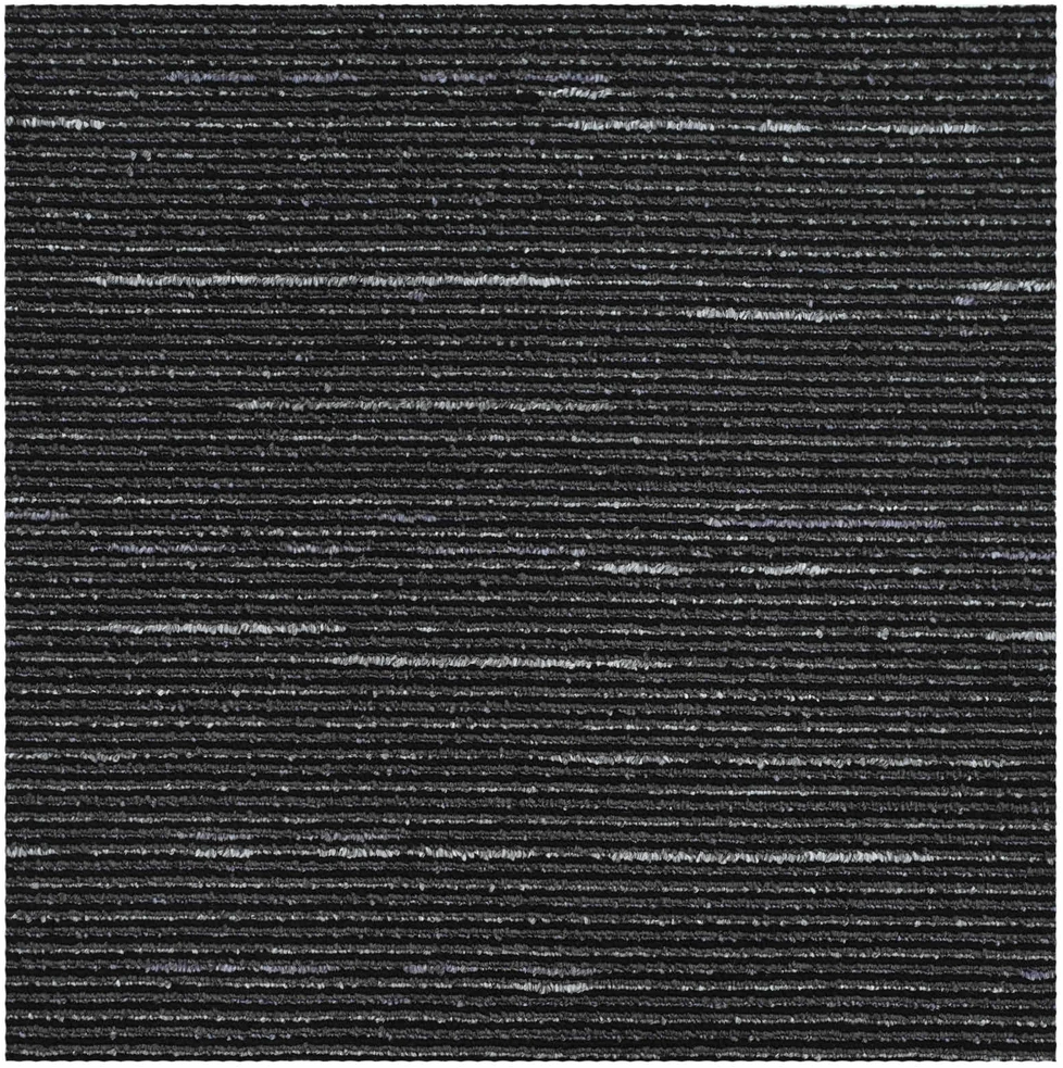 Kilimų plytelė Dryžuota Juoda 50 x 50 cm 36 vnt. PP ir Bitumas