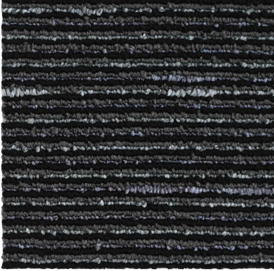 Kilimų plytelė Dryžuota Juoda 50 x 50 cm 36 vnt. PP ir Bitumas