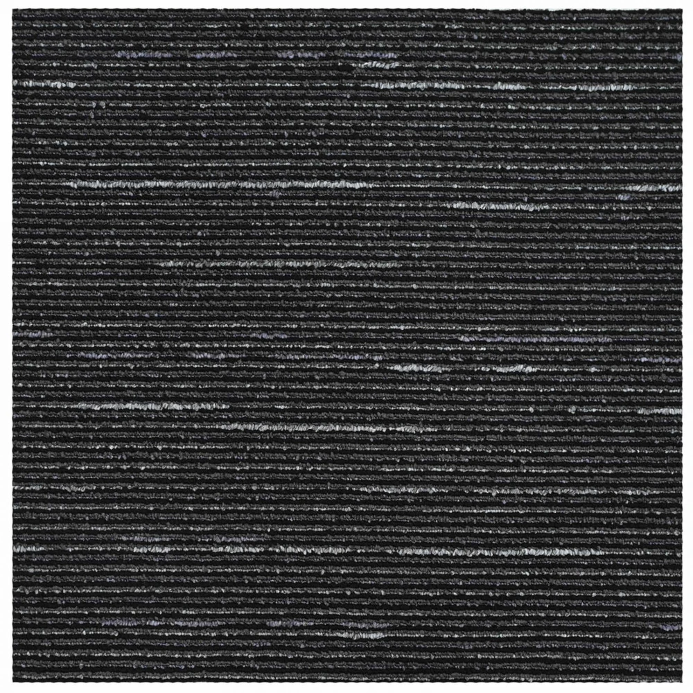 Kilimų plytelė Dryžuota Juoda 50 x 50 cm 36 vnt. PP ir Bitumas