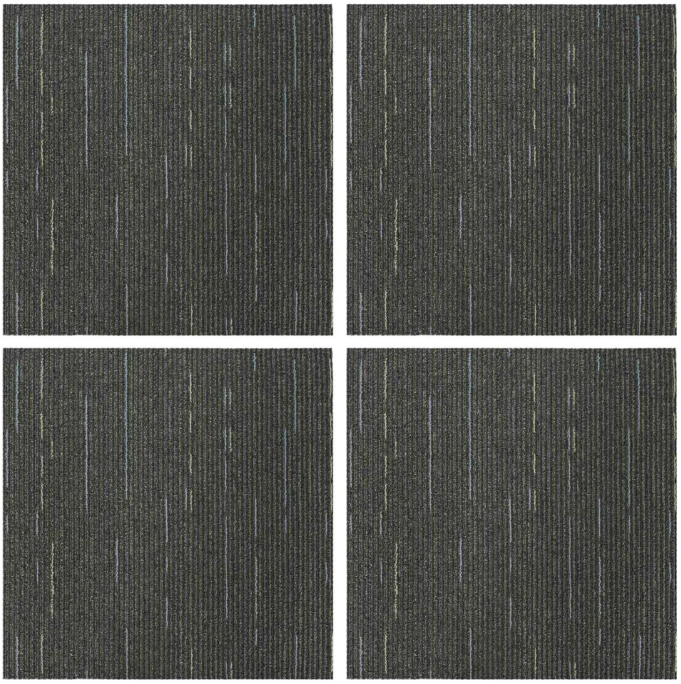 Kilimų plytelė Dryžuota šviesiai žalia 50 x 50 cm 4 vnt.