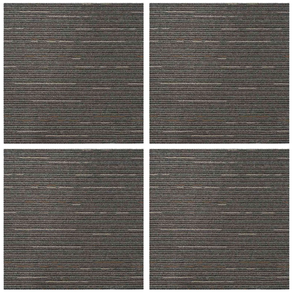 Kilimų plytelė Dryžuota Tamsiai Ruda 50 x 50 cm 4 vnt.