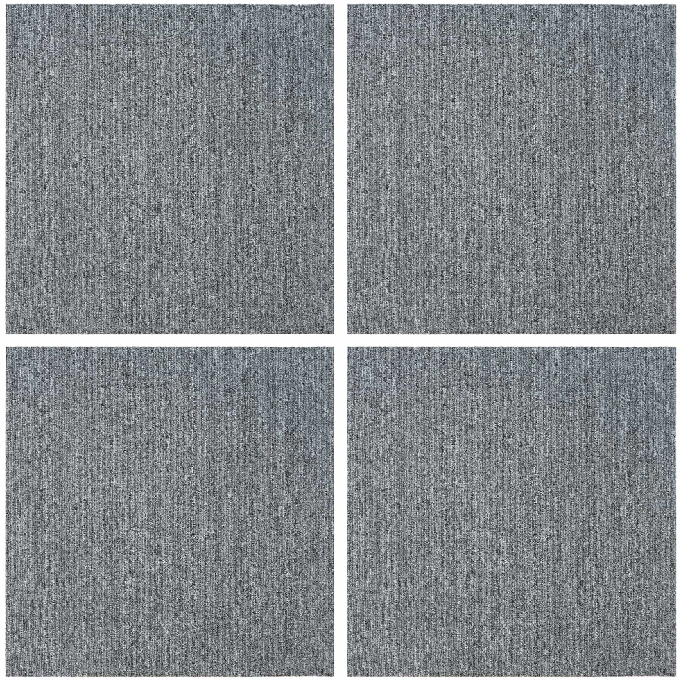 Kilimų plytelė Šviesiai pilka 50 x 50 cm 4 vnt. PP ir Bitumas