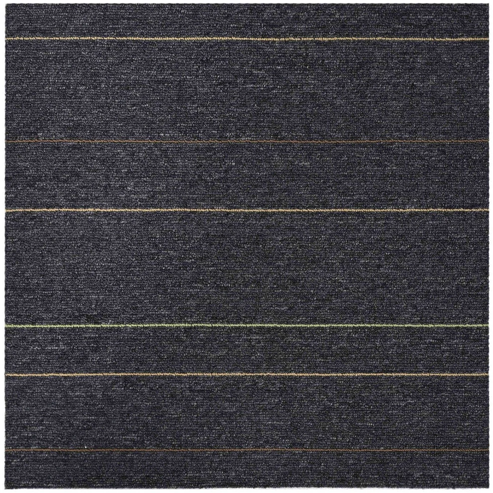 Kilimų plytelė Tamsiai pilka su juostelėmis 50 x 50 cm 20 vnt.