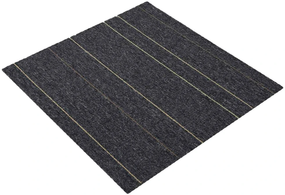 Kilimų plytelė Tamsiai pilka su juostelėmis 50 x 50 cm 20 vnt.