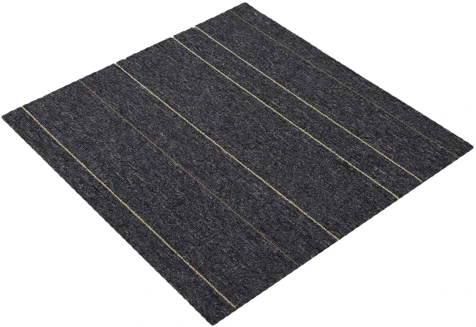 Kilimų plytelė Tamsiai pilka su juostelėmis 50 x 50 cm 4 vnt.