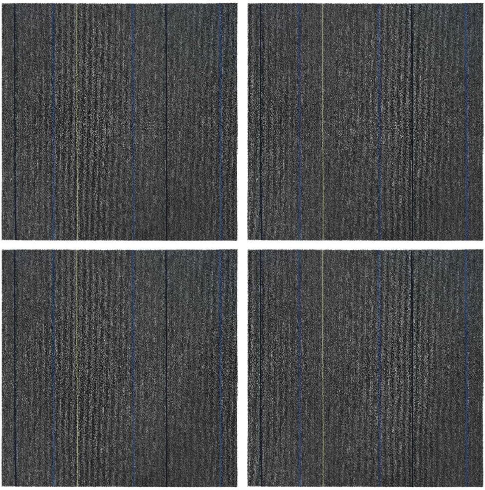 Kilimų plytelė Vidutinė pilka su juostelėmis 50 x 50 cm 4 vnt.