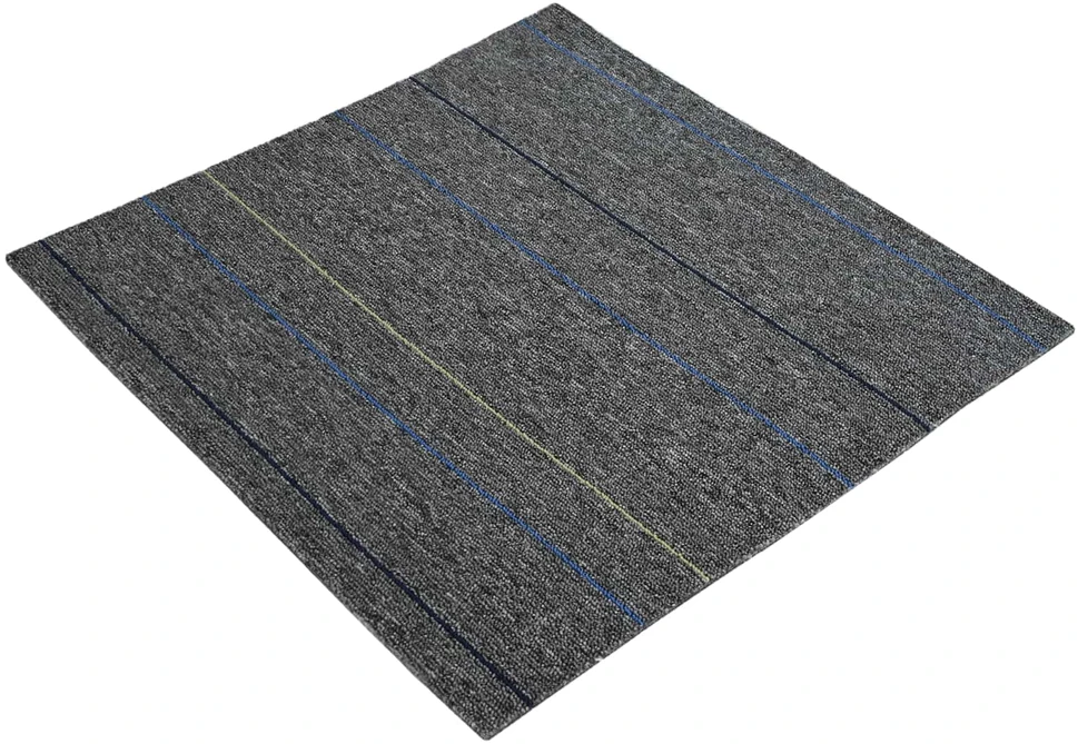Kilimų plytelė Vidutinė pilka su juostelėmis 50 x 50 cm 4 vnt.