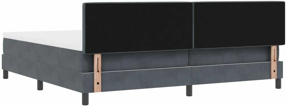 Kiemas lova su galvūgalio Tamsiai pilka 200 x 200 cm Aksomas