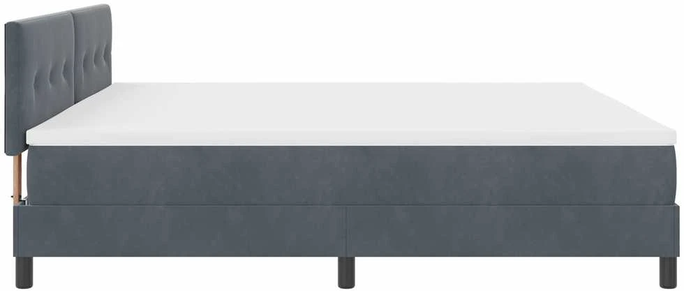 Kiemas lova su galvūgalio Tamsiai pilka 200 x 200 cm Aksomas