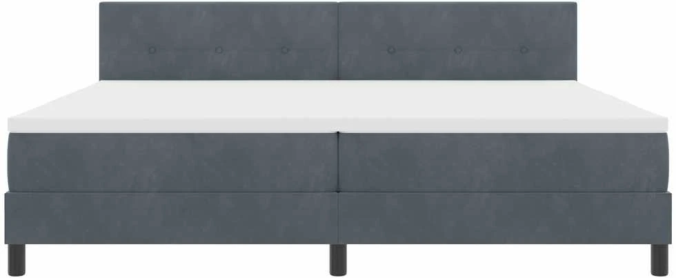 Kiemas lova su galvūgalio Tamsiai pilka 200 x 200 cm Aksomas