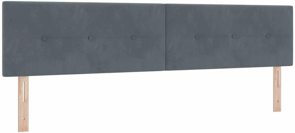 Kiemas lova su galvūgalio Tamsiai pilka 200 x 200 cm Aksomas