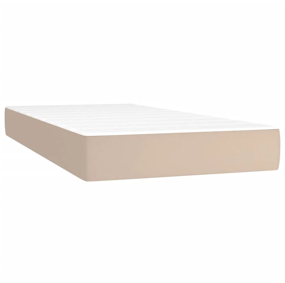 Kišeninių spyruoklių čiužinys, vidutinio kietumo, kapučino, 120x190x20cm, dirbtinė oda