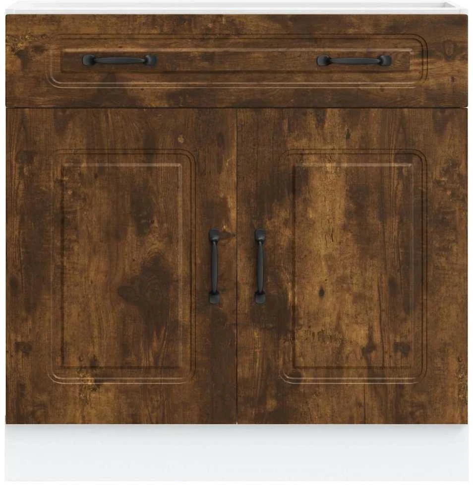 Kitchen Base Cabinet "Kalmar" Smoked Oak Engineered Wood