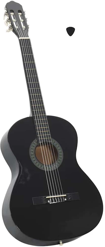 Klasikinė gitara pradedantiesiems, juoda, 4/4 39", liepa