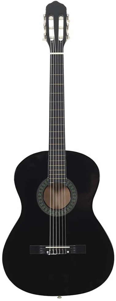 Klasikinė gitara pradedantiesiems, juoda, 4/4 39", liepa