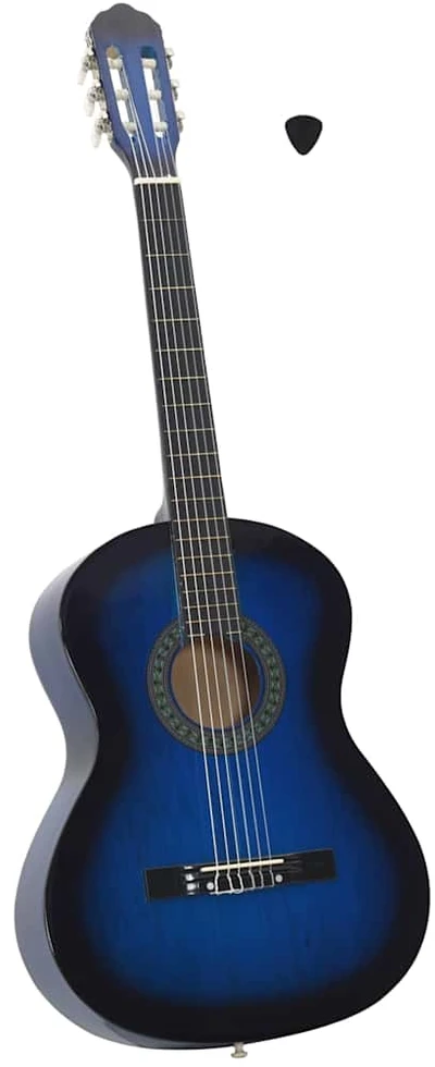 Klasikinė gitara pradedantiesiems, mėlyna, 4/4 39", liepa
