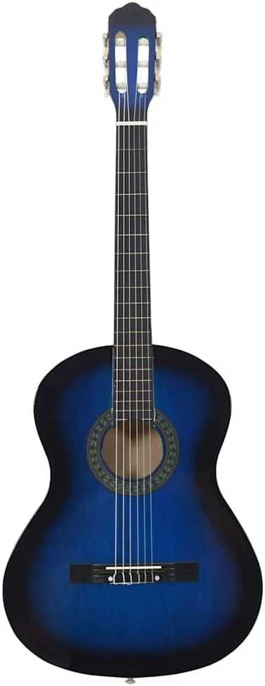 Klasikinė gitara pradedantiesiems, mėlyna, 4/4 39", liepa