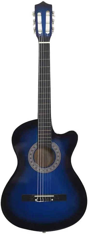 Klasikinė gitara, šešėliuotos mėlynos spalvos, 38", 6 stygos