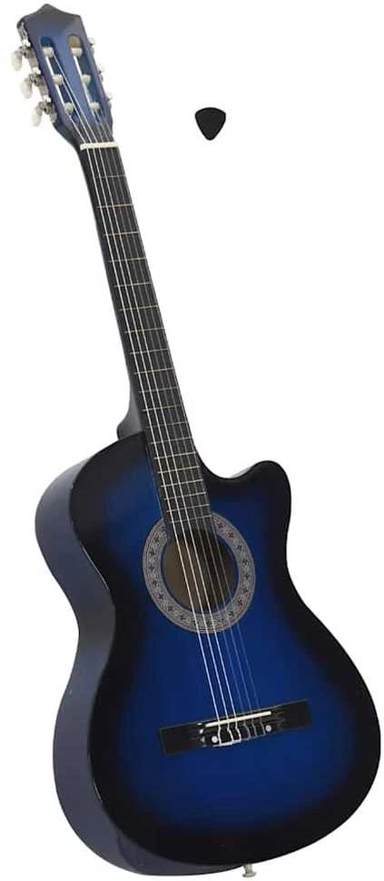 Klasikinė gitara, šešėliuotos mėlynos spalvos, 38", 6 stygos