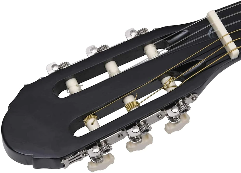Klasikinė gitara su dėklu pradedantiesiems, juoda, 4/4 39"