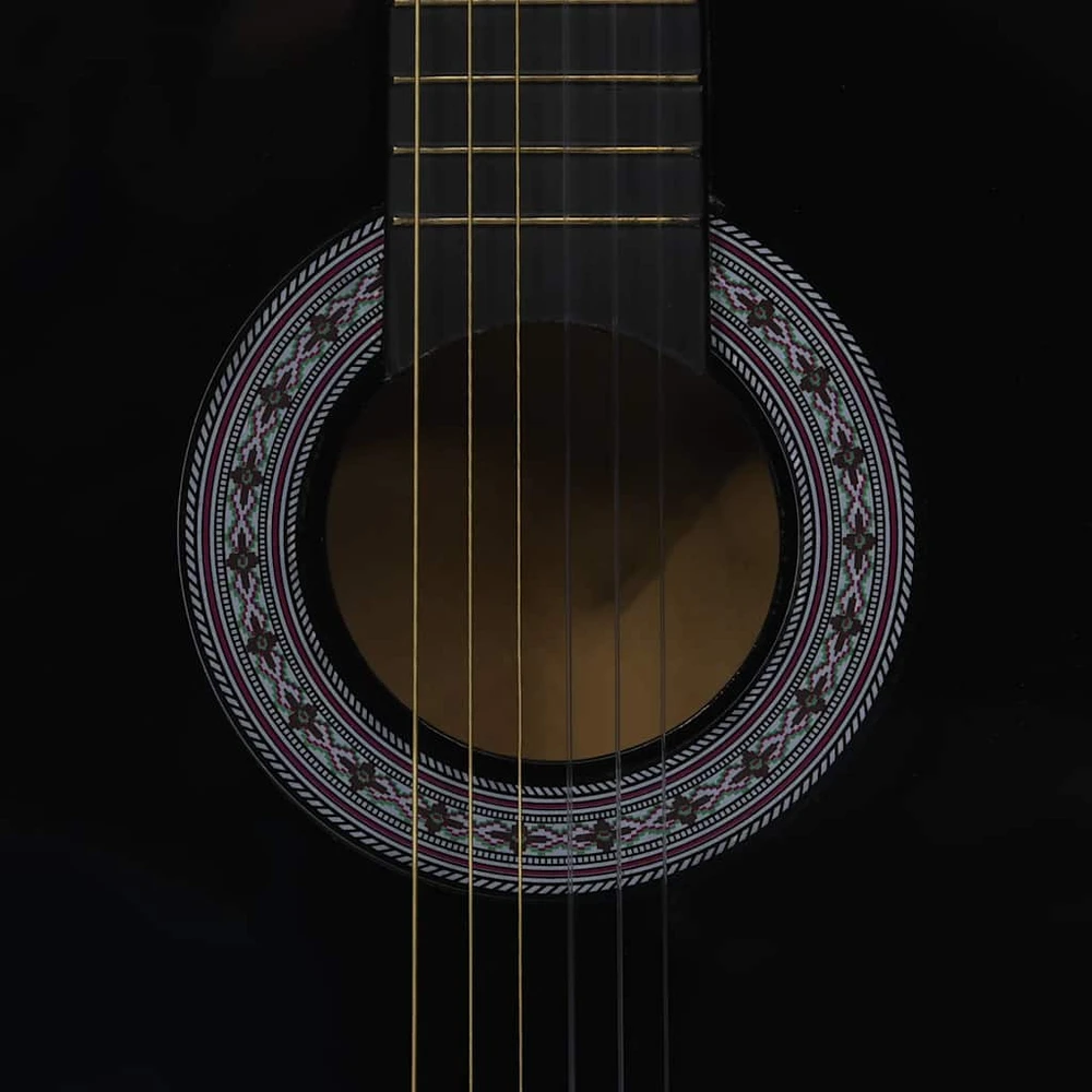 Klasikinė gitara su dėklu pradedantiesiems, juoda, 3/4 36"