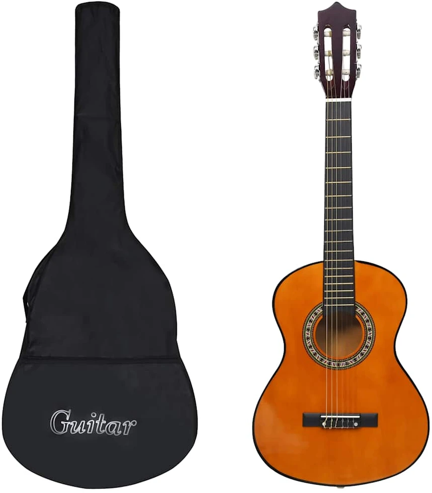 Klasikinė gitara su dėklu pradedantiesiems ir vaikams, 1/2 34"