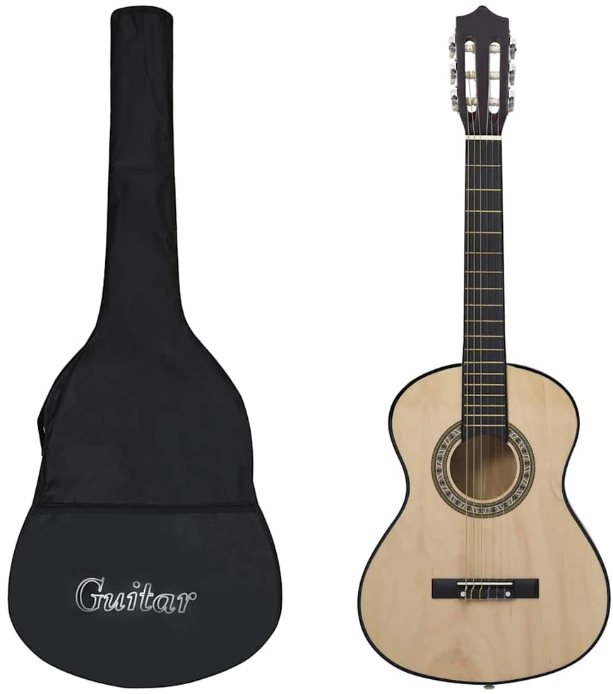Klasikinė gitara su dėklu pradedantiesiems ir vaikams, 1/2 34"