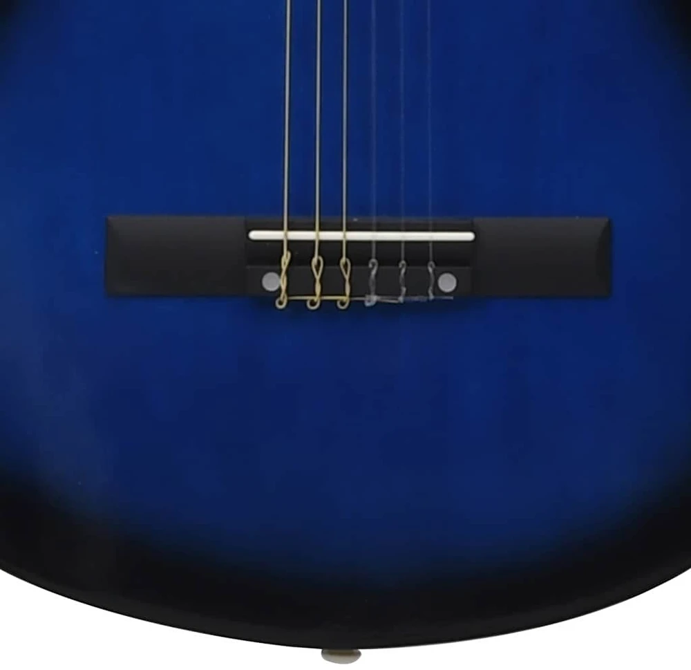 Klasikinė gitara su dėklu pradedantiesiems, mėlyna, 4/4 39"