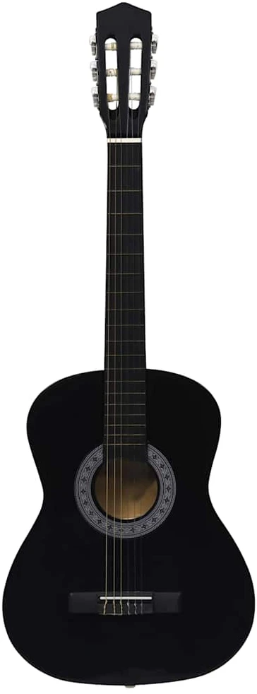 Klasikinė gitara su dėklu pradedantiesiems, juoda, 3/4 36"