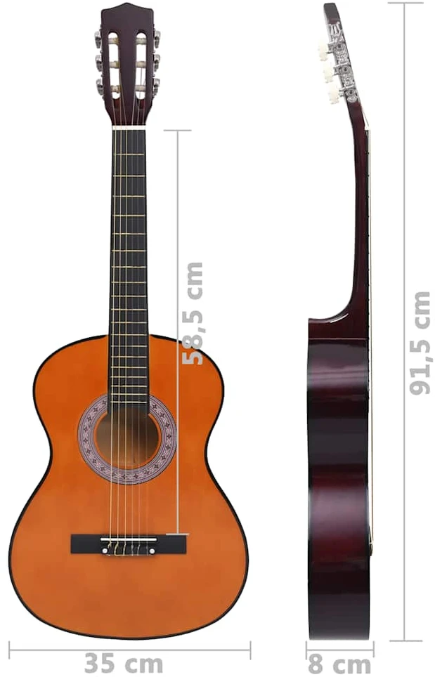Klasikinė gitara su dėklu pradedantiesiems, 3/4 36"