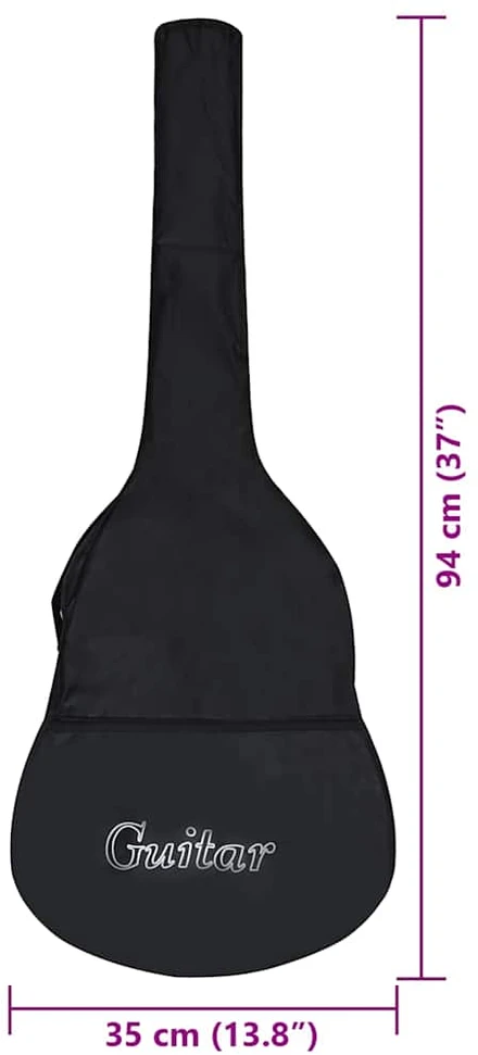 Klasikinė gitara su dėklu pradedantiesiems, 3/4 36"