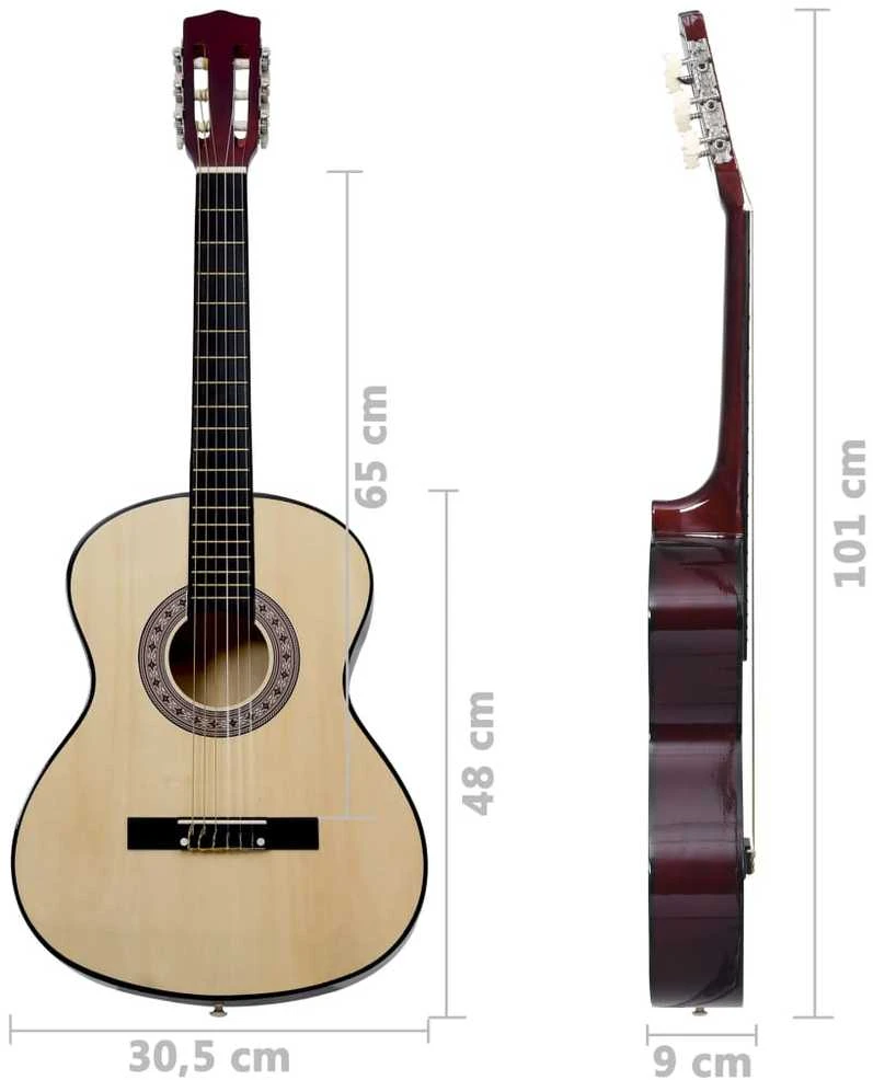 Klasikinė gitara su dėklu pradedantiesiems, 4/4 39"