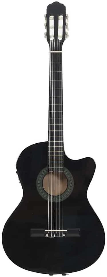 Klasikinė gitara su ekvalaizeriu, juodos spalvos, 6 stygos