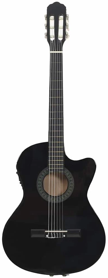 Klasikinė gitara su ekvalaizeriu, juodos spalvos, 6 stygos