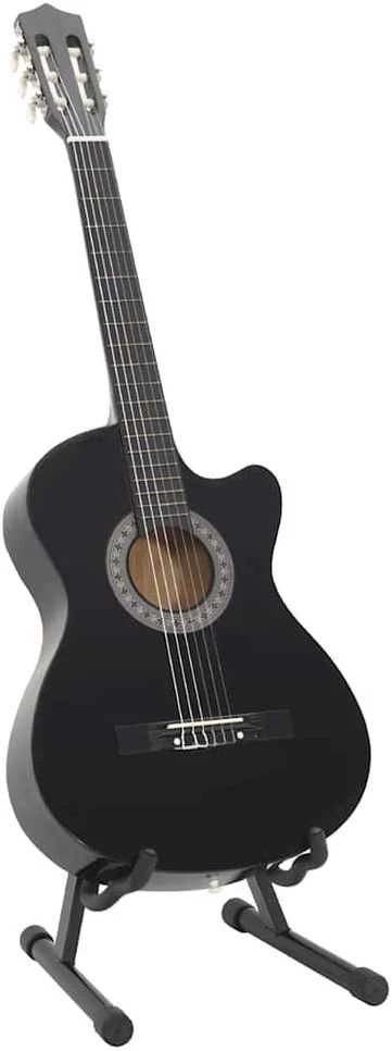 Klasikinės gitaros rinkinys, 12 dalių, juodas, 38", 6 stygos