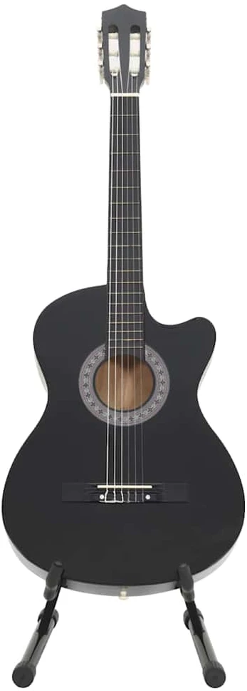 Klasikinės gitaros rinkinys, 12 dalių, juodas, 38", 6 stygos