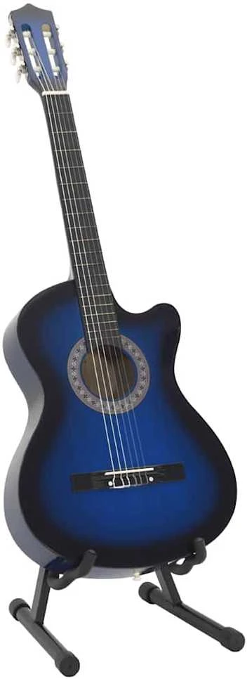 Klasikinės gitaros rinkinys, 12 dalių, mėlynas, 38", 6 stygos
